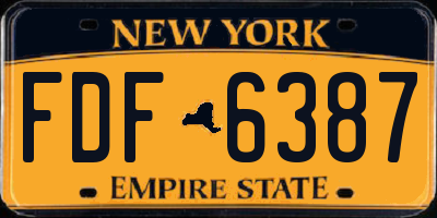 NY license plate FDF6387