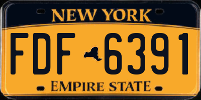 NY license plate FDF6391