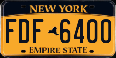 NY license plate FDF6400