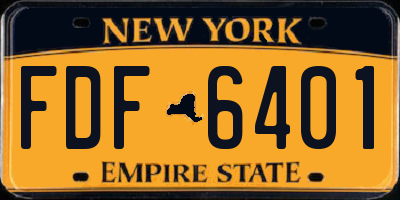 NY license plate FDF6401