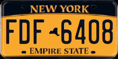 NY license plate FDF6408