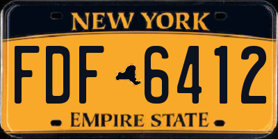 NY license plate FDF6412