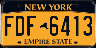 NY license plate FDF6413