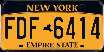 NY license plate FDF6414
