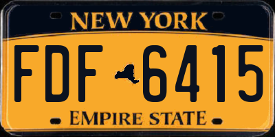 NY license plate FDF6415