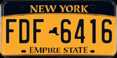 NY license plate FDF6416