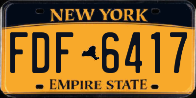 NY license plate FDF6417