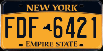 NY license plate FDF6421