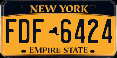 NY license plate FDF6424