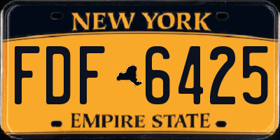 NY license plate FDF6425