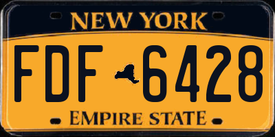 NY license plate FDF6428