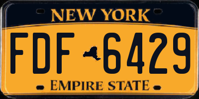 NY license plate FDF6429