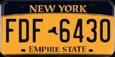 NY license plate FDF6430