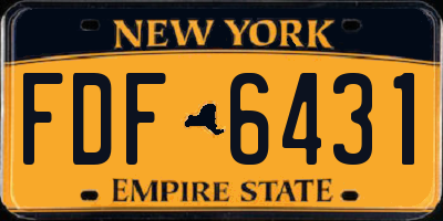 NY license plate FDF6431