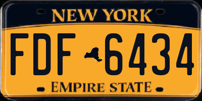 NY license plate FDF6434