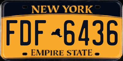 NY license plate FDF6436