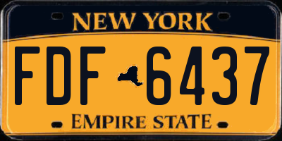 NY license plate FDF6437