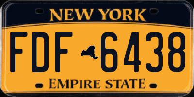 NY license plate FDF6438