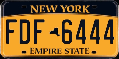 NY license plate FDF6444