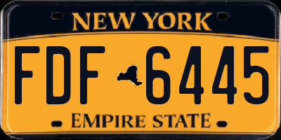 NY license plate FDF6445
