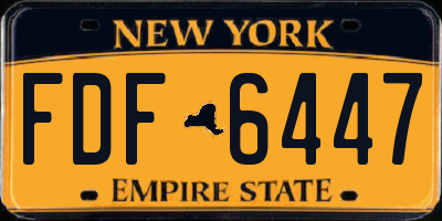 NY license plate FDF6447