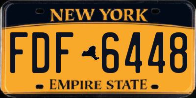 NY license plate FDF6448