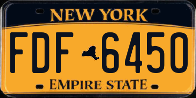 NY license plate FDF6450