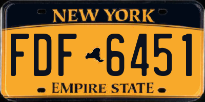 NY license plate FDF6451