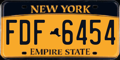 NY license plate FDF6454