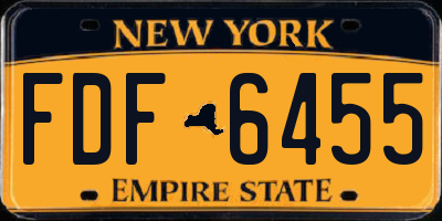 NY license plate FDF6455