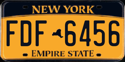 NY license plate FDF6456