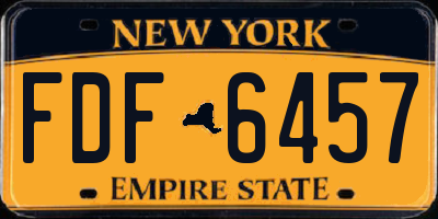 NY license plate FDF6457