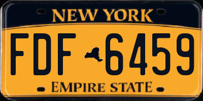 NY license plate FDF6459