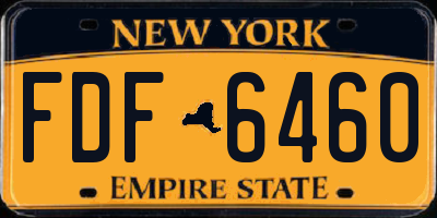 NY license plate FDF6460