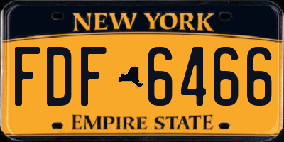 NY license plate FDF6466