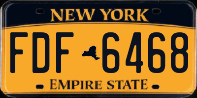 NY license plate FDF6468