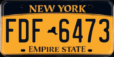NY license plate FDF6473