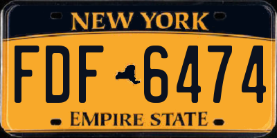 NY license plate FDF6474