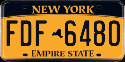 NY license plate FDF6480
