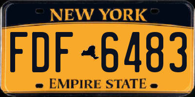 NY license plate FDF6483