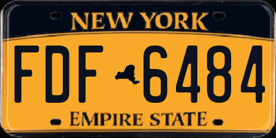 NY license plate FDF6484