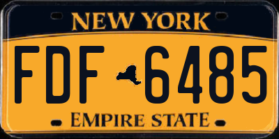 NY license plate FDF6485