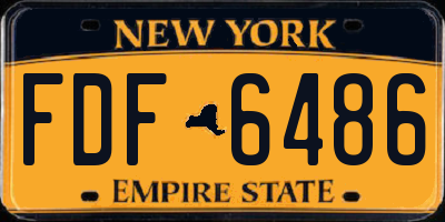 NY license plate FDF6486