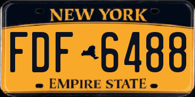 NY license plate FDF6488