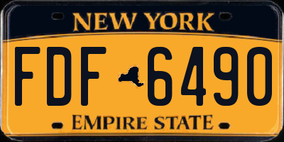 NY license plate FDF6490