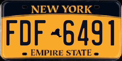 NY license plate FDF6491