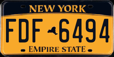NY license plate FDF6494