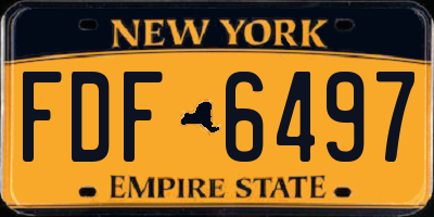 NY license plate FDF6497
