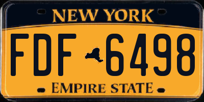 NY license plate FDF6498