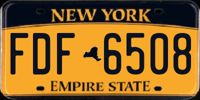 NY license plate FDF6508